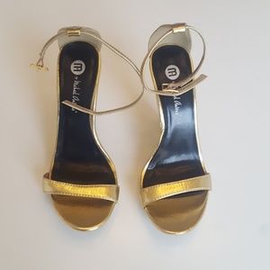 Golden high heeled Sandals